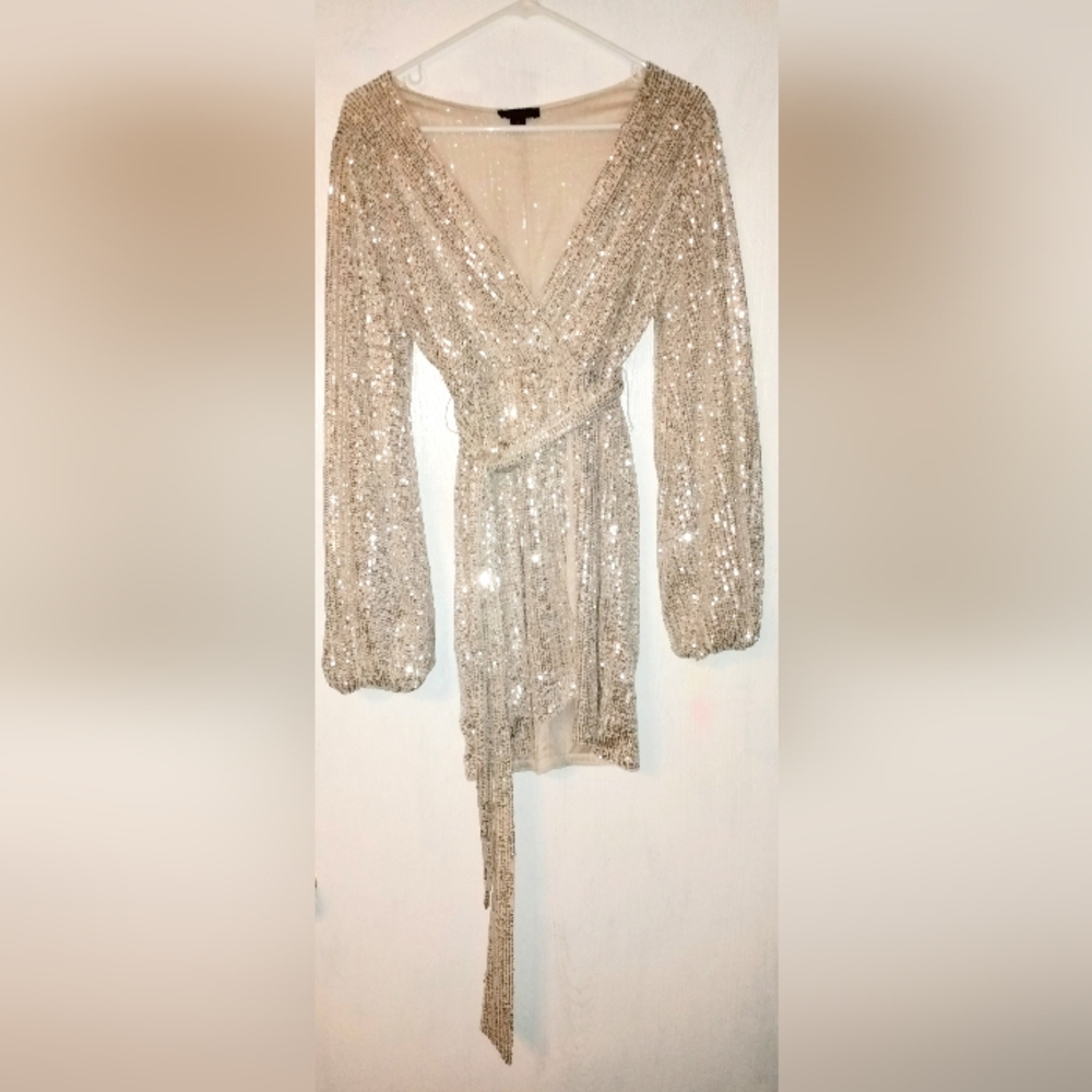 Sparkling Wrap Mini Dress